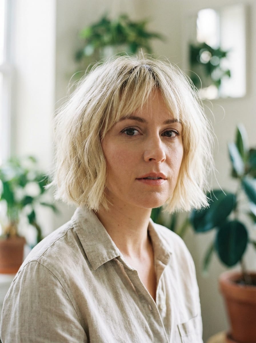French Bob in Blond - Kurzer blonder Bob